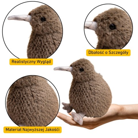 Pluszowy Ptak Kiwi Pluszak Maskotka Przytulanka Ciemnobrązowy 21cm Pluszowy Ptak Kiwi Pluszak Maskotka Przytulanka Ciemnobrązowy 21cm