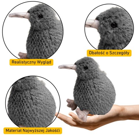 Pluszowy Ptak Kiwi Pluszak Maskotka Przytulanka Szary 21cm Pluszowy Ptak Kiwi Pluszak Maskotka Przytulanka Szary 21cm