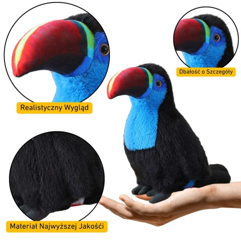 Pluszowy Ptak Tukan Pluszak Maskotka Przytulanka Niebieski 30cm Pluszowy Ptak Tukan Pluszak Maskotka Przytulanka Niebieski 30cm