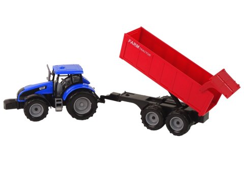 Traktor z Przyczepą Pojazd Rolniczy Farma Niebieski Traktor z Przyczepą Pojazd Rolniczy Farma Niebieski