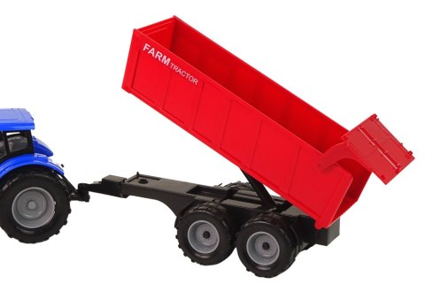Traktor z Przyczepą Pojazd Rolniczy Farma Niebieski Traktor z Przyczepą Pojazd Rolniczy Farma Niebieski