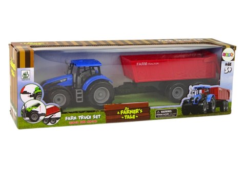 Traktor z Przyczepą Pojazd Rolniczy Farma Niebieski Traktor z Przyczepą Pojazd Rolniczy Farma Niebieski