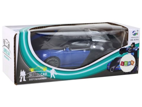 Samochód-Robot 2w1 Bugatti Niebieski Efekty Świetlne Samochód-Robot 2w1 Bugatti Niebieski Efekty Świetlne