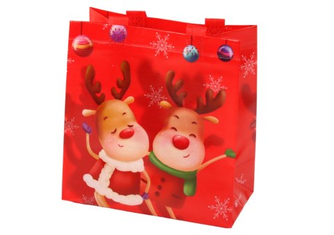 Czerwona Torba Prezentowa Renifery 23cm x 21,5cm x 11cm Czerwona Torba Prezentowa Renifery 23cm x 21,5cm x 11cm