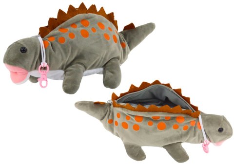 Pluszowy Dinozaur Piórnik Schowek Zawieszka Szary Pluszowy Dinozaur Piórnik Schowek Zawieszka Szary