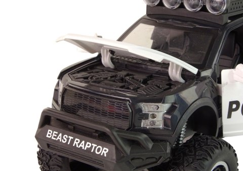 Pojazd Terenowy Raptor Policja Czarny Otwierane Drzwi Dźwięk Światła Pojazd Terenowy Raptor Policja Czarny Otwierane Drzwi Dźwięk Światła
