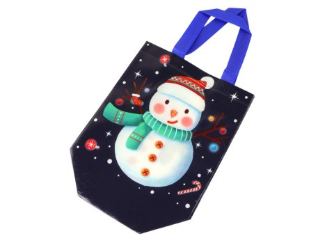 Torba Prezentowa w Ciemnym Kolorze Motyw Bałwana 23cm x 21,5cm x 11cm Torba Prezentowa w Ciemnym Kolorze Motyw Bałwana 23cm x 21,5cm x 11cm