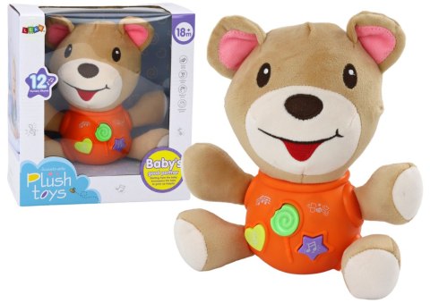 Pluszowy Miś Interaktywny Pluszak Pomarańczowy Grający 23 cm Pluszowy Miś Interaktywny Pluszak Pomarańczowy Grający 23 cm