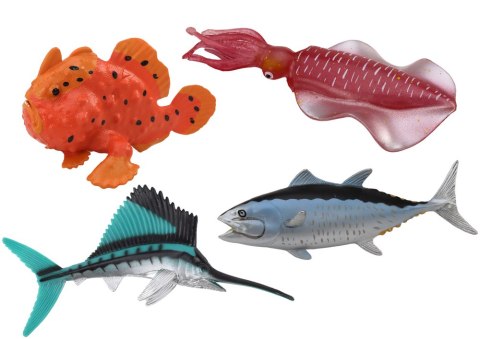 Zestaw Figurek Zwierzęta Morskie Ocean Ryby Kałamarnica 4 Sztuki Zestaw Figurek Zwierzęta Morskie Ocean Ryby Kałamarnica 4 Sztuki