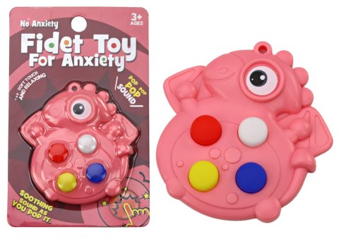 Pop It Dinozaur Antystresowy Sensoryczny Różowy Kieszonkowy Pop It Dinozaur Antystresowy Sensoryczny Różowy Kieszonkowy
