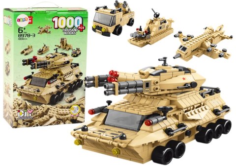 Zestaw Klocków Czołg Wojskowy Militarny Piaskowy 1000 El Zestaw Klocków Czołg Wojskowy Militarny Piaskowy 1000 El