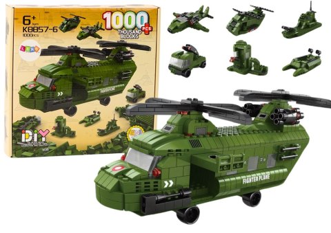 Zestaw Klocków Helikopter Wojskowy Militarny Zielony 1000 El Zestaw Klocków Helikopter Wojskowy Militarny Zielony 1000 El