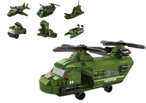 Zestaw Klocków Helikopter Wojskowy Militarny Zielony 1000 El Zestaw Klocków Helikopter Wojskowy Militarny Zielony 1000 El