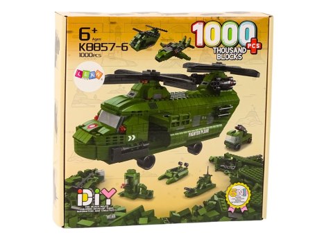 Zestaw Klocków Helikopter Wojskowy Militarny Zielony 1000 El Zestaw Klocków Helikopter Wojskowy Militarny Zielony 1000 El
