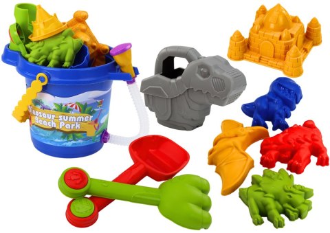 Zestaw Do Piasku Wiaderko Z Prysznicem Łopatka Grabki Foremki Dinozaury Zestaw Do Piasku Wiaderko Z Prysznicem Łopatka Grabki Foremki Dinozaury