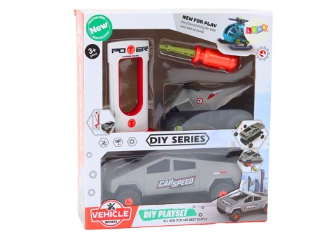 Zestaw Nowoczesne Auto z Quadem Do Rozkręcania DIY Szary Zestaw Nowoczesne Auto z Quadem Do Rozkręcania DIY Szary