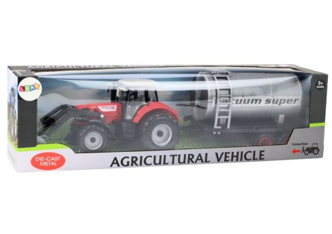 Traktor Rolniczy Koparka z Cysterną Napęd Czerwony Traktor Rolniczy Koparka z Cysterną Napęd Czerwony
