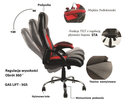 Fotel obrotowy do biurka CARRERA M ALCANTARA BLUE DUST