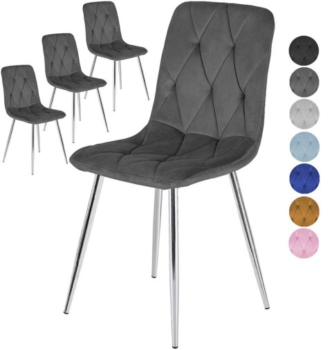 Krzesła tapicerowane BORGO VELVET SILVER zestaw 4 sztuk kolory do wyboru Krzesła tapicerowane BORGO VELVET SILVER zestaw 4 sztuk kolory do wyboru