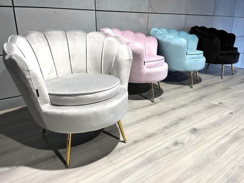 Krzesło Fotel Muszla Lugano DONNA VELVET GREY