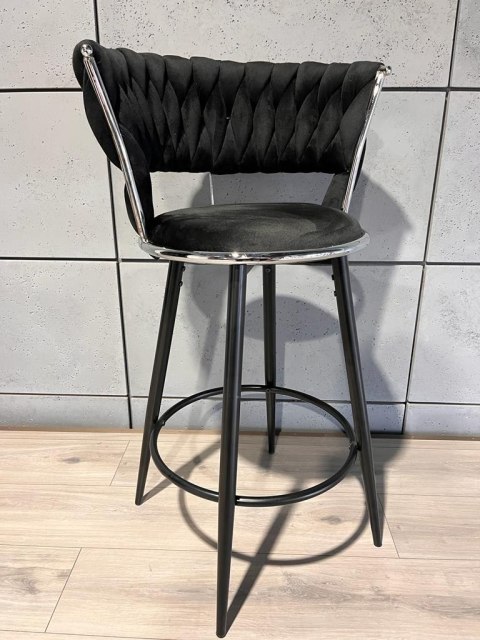 Krzesło barowe ASTI BLACK TRECCIA hoker BAR Krzesło barowe ASTI BLACK TRECCIA hoker BAR