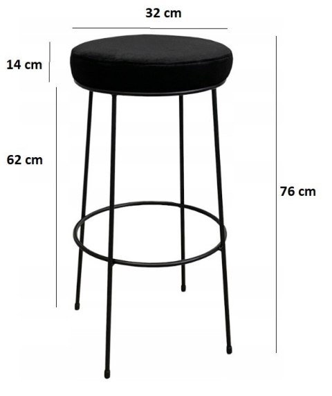 Krzesło barowe ASTI BLACK TRECCIA hoker BAR Krzesło barowe ASTI BLACK TRECCIA hoker BAR