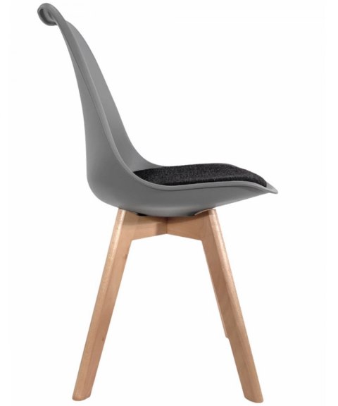 Krzesło skandynawskie MONZA LIGHT GREY - Black Fabric II