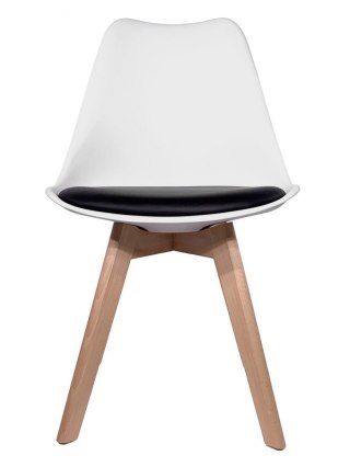 Krzesło skandynawskie MONZA WHITE - BLACK PU