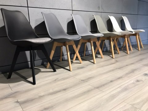 Krzesło skandynawskie MONZA WHITE - Black Fabric II
