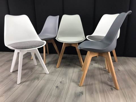 Krzesło skandynawskie MONZA WHITE - Black Fabric II
