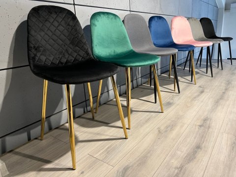 Krzesło tapicerowane CARO VELVET BLACK II GATUNEK