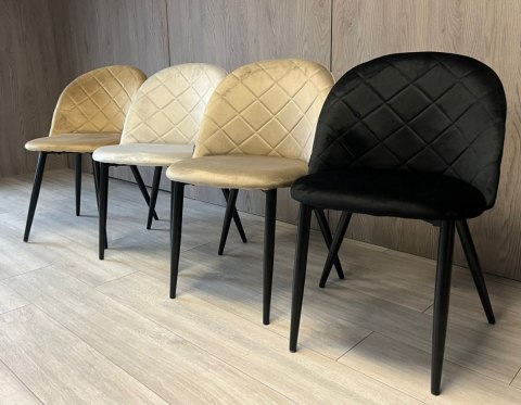 Krzesło tapicerowane GLORIA DIAMOND BLACK VELVET
