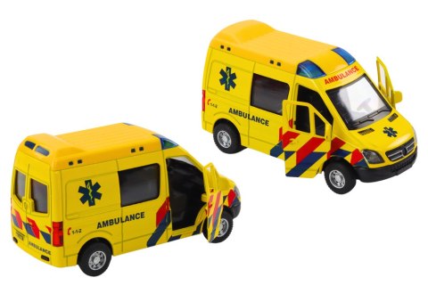 Ambulans Karetka 1:32 Otwierane Drzwi Światła Dźwięki Napęd Żółt Ambulans Karetka 1:32 Otwierane Drzwi Światła Dźwięki Napęd Żółt