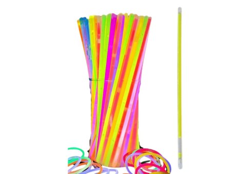 Opaski Fluorescencyjne 100 Sztuk Wiele Kolorów Świecące W Ciemności Opaski Fluorescencyjne 100 Sztuk Wiele Kolorów Świecące W Ciemności