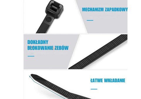 Opaski Zaciskowe Kablowe Do Kabli Ziperki Trytki Trytytki 250x3.6 MM Opaski Zaciskowe Kablowe Do Kabli Ziperki Trytki Trytytki 250x3.6 MM