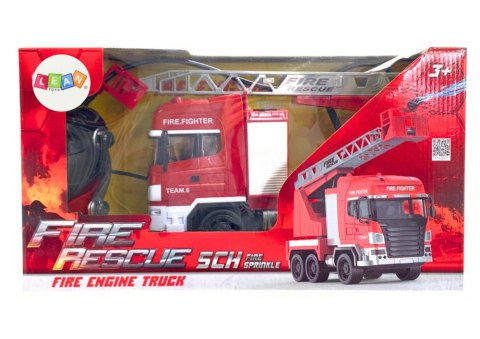 Wóz Strażacki Z Wysięgnikiem Zdalnie Sterowany RC Spray Światła Wóz Strażacki Z Wysięgnikiem Zdalnie Sterowany RC Spray Światła
