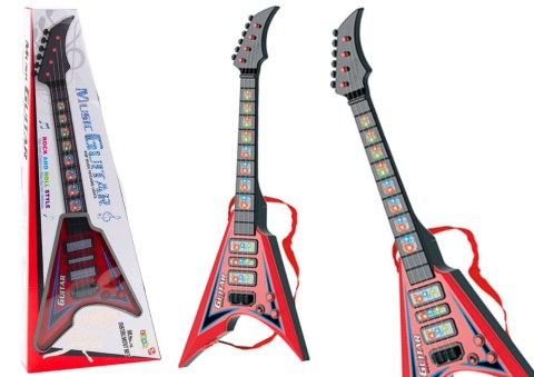 Gitara Elektryczna Dla Dzieci Światła Melodie Czerwona Gitara Elektryczna Dla Dzieci Światła Melodie Czerwona