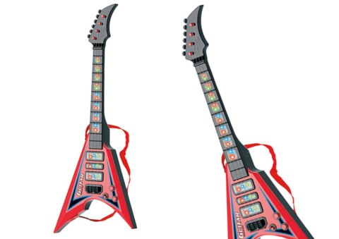 Gitara Elektryczna Dla Dzieci Światła Melodie Czerwona Gitara Elektryczna Dla Dzieci Światła Melodie Czerwona