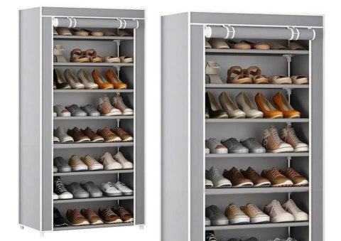 Stojak 8-Poziomowy Na Buty Organizer Szafa Osłona Pyłoszczelna Szara Stojak 8-Poziomowy Na Buty Organizer Szafa Osłona Pyłoszczelna Szara