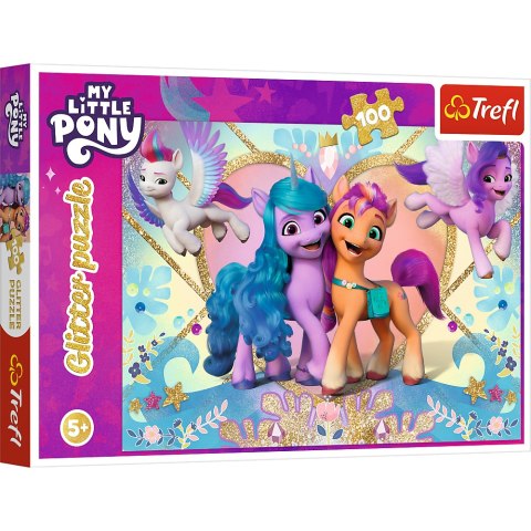 Puzzle Glitter 100 el. My Little Pony Błyszczące kucyki Trefl 14831 Puzzle Glitter 100 el. My Little Pony Błyszczące kucyki Trefl 14831