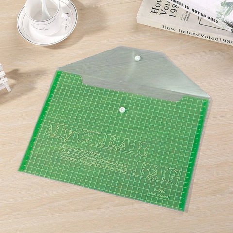 Teczka Folder Kopertowy Z Zapięciem Przeźroczysty Zielony A4 20 Sztuk Teczka Folder Kopertowy Z Zapięciem Przeźroczysty Zielony A4 20 Sztuk