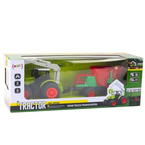 Traktor Rolniczy Z Siewnikiem i Chwytakiem Obrotowym Zdalnie Sterowany 2.4G Traktor Rolniczy Z Siewnikiem i Chwytakiem Obrotowym Zdalnie Sterowany 2.4G