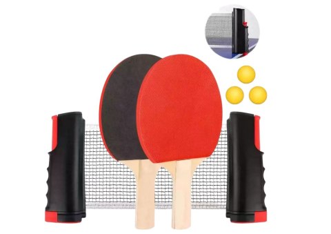 Zestaw Do Ping Ponga Tenis Stołowy Siatka Paletki Piłeczki 6szt Zestaw Do Ping Ponga Tenis Stołowy Siatka Paletki Piłeczki 6szt