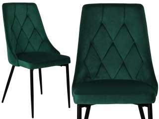 Krzesło aksamitne LINCOLN ciemnozielone