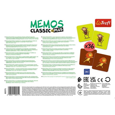 Gra Memos Classic i Plus, Ruch i dźwięk - zwierzaki Trefl 02271 Gra Memos Classic i Plus, Ruch i dźwięk - zwierzaki Trefl 02271