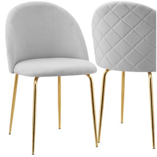 Krzesło aksamitne FARGO GOLD Velvet Szare