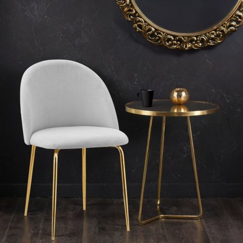 Krzesło aksamitne FARGO GOLD Velvet Szare