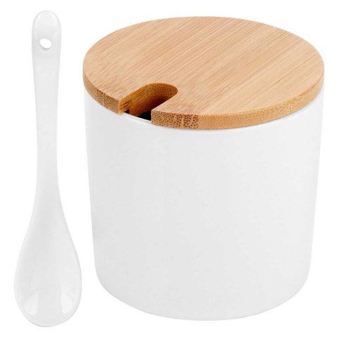CUKIERNICA CUKIERNICZKA CERAMICZNA Z ŁYŻECZKĄ BIAŁA 139682 CUKIERNICA CUKIERNICZKA CERAMICZNA Z ŁYŻECZKĄ BIAŁA 139682