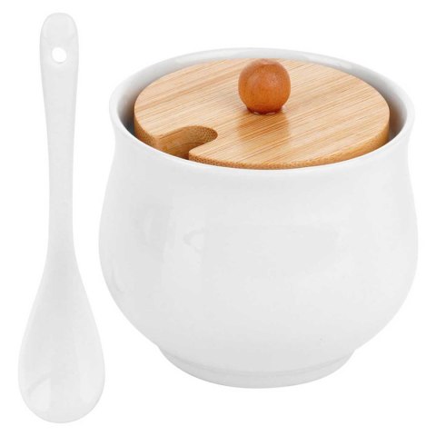 CUKIERNICA CUKIERNICZKA CERAMICZNA Z ŁYŻECZKĄ BIAŁA 139684 CUKIERNICA CUKIERNICZKA CERAMICZNA Z ŁYŻECZKĄ BIAŁA 139684