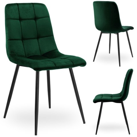 Krzesło aksamitne DENVER velvet Ciemnozielone